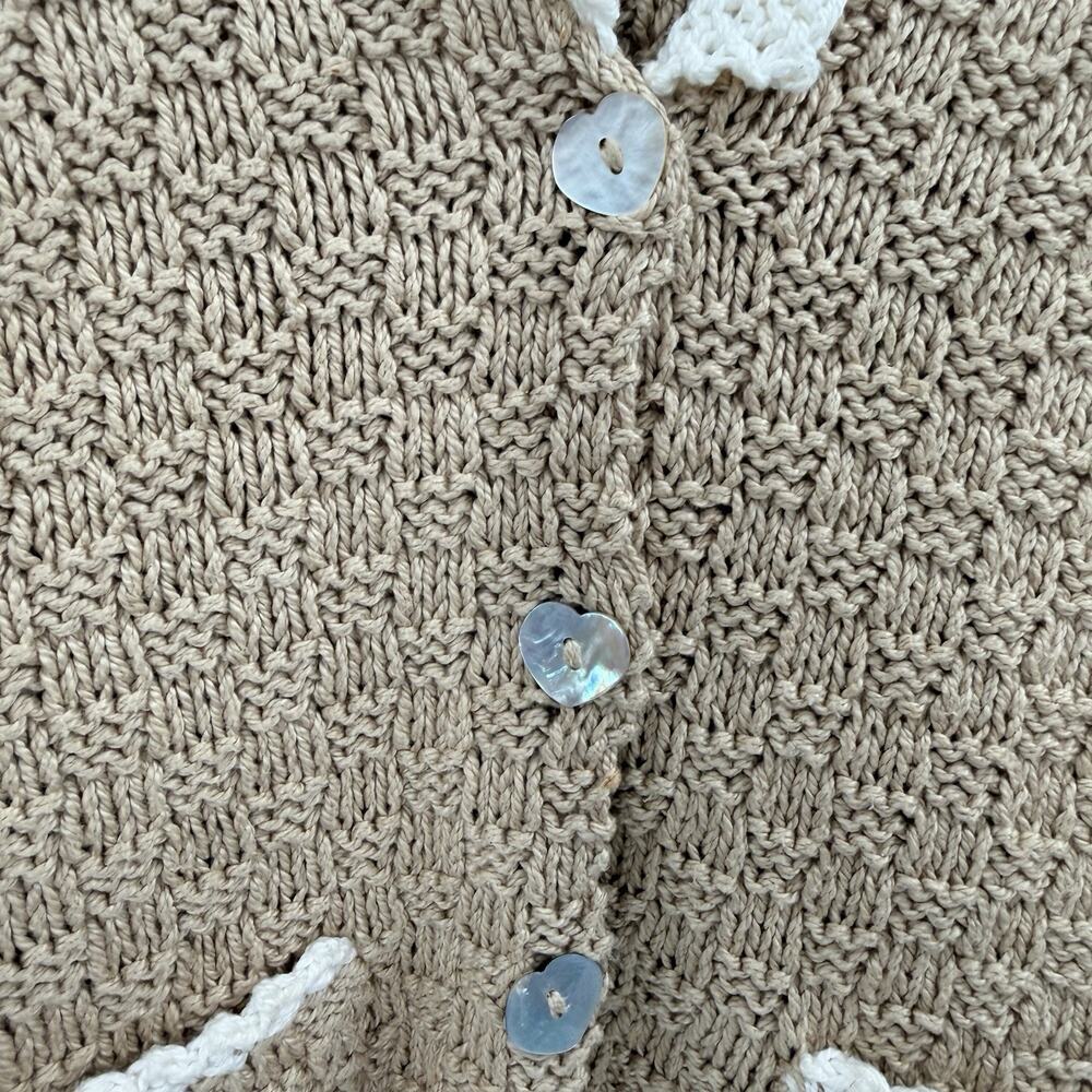 Vintage Joan Hayman Hand Knitted Sweater Vest Cottagecore Heart Buttons Small - Picture 3 of 6